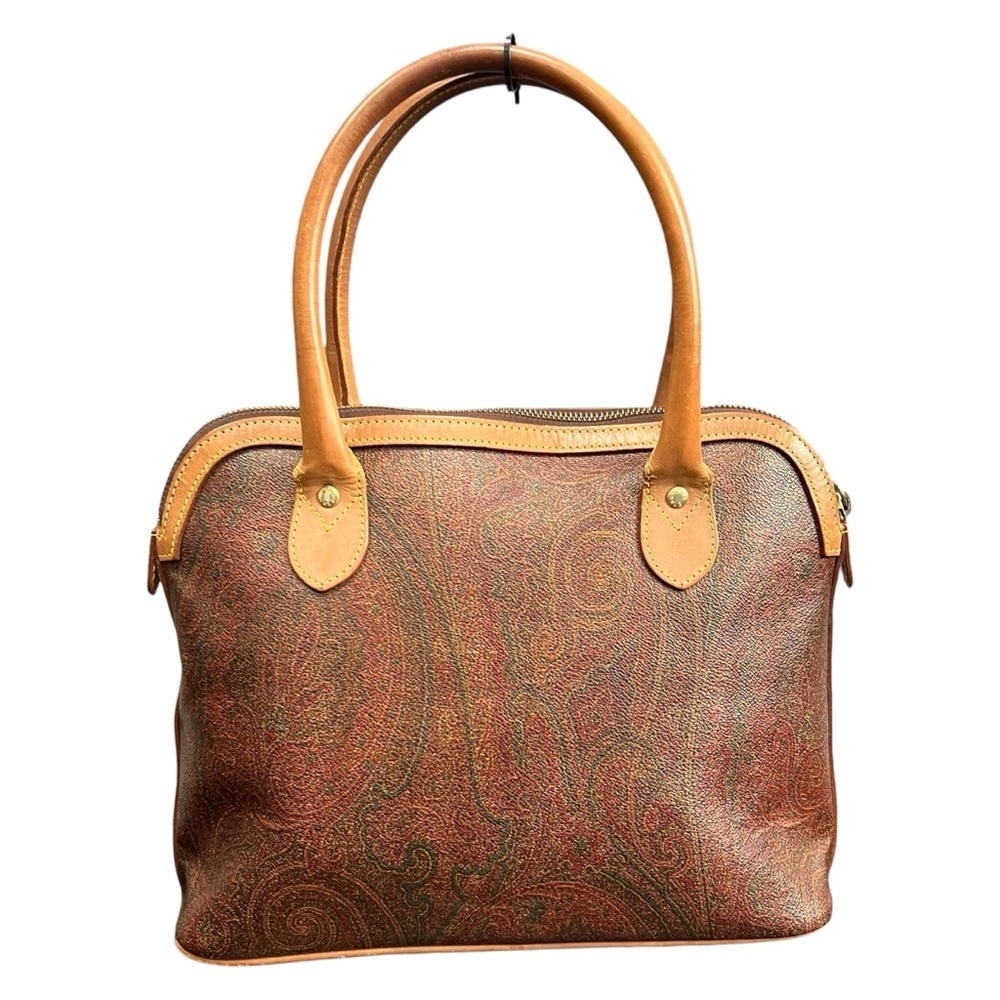 Etro Milano Vintage Classic Paisley Dome Handbag, Coated Canvas and Leather